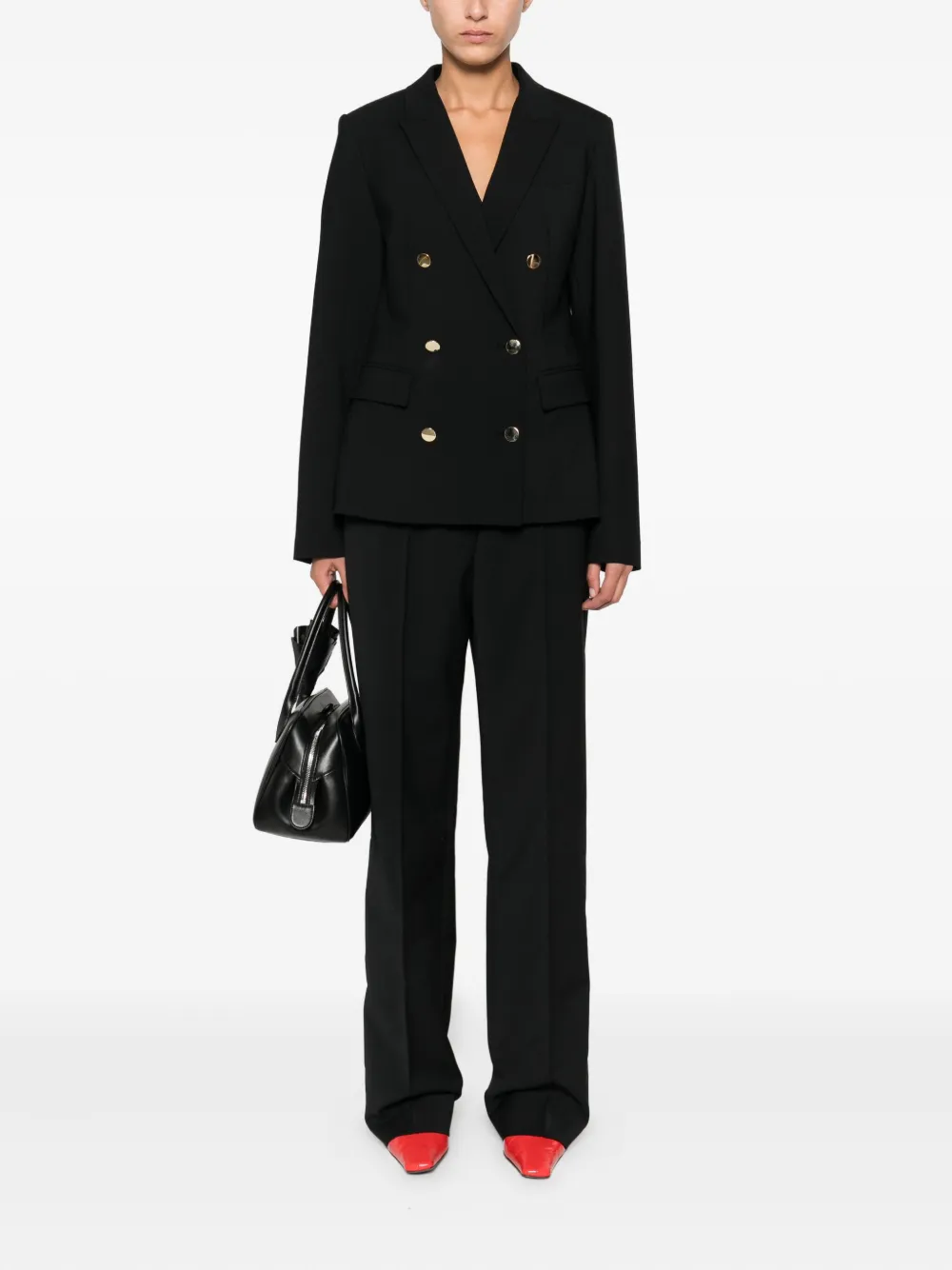Semicouture Carrie Double-breasted Blazer In Black