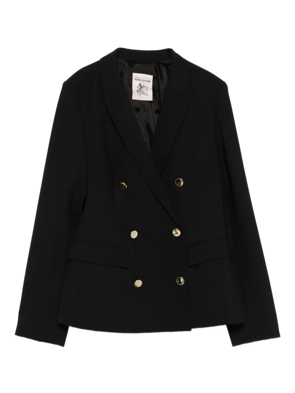 Semicouture Carrie Double-breasted Blazer In Black