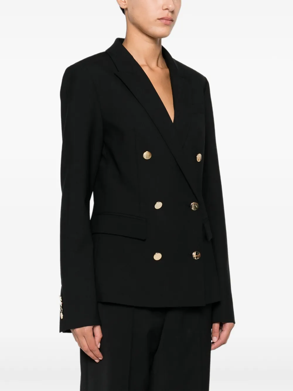 Semicouture Carrie Double-breasted Blazer In Black