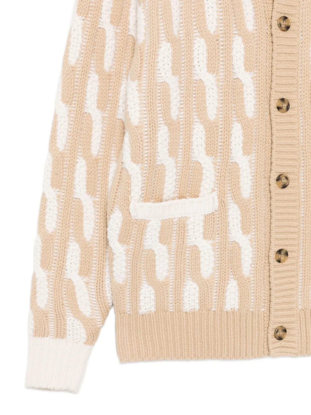 Drôle De Monsieur Family 3.0 kabelgebreid vest Beige