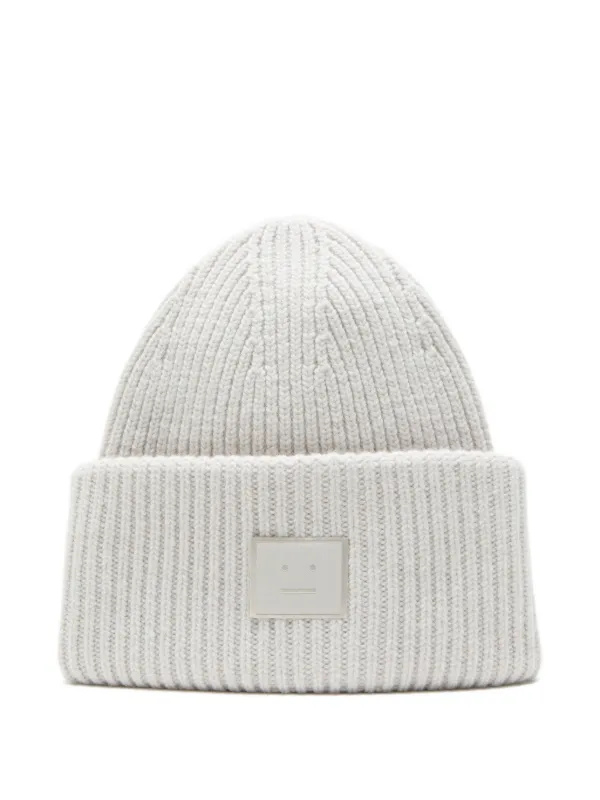 Acne Studios フェイスパッチ ビーニー | グレー | FARFETCH JP