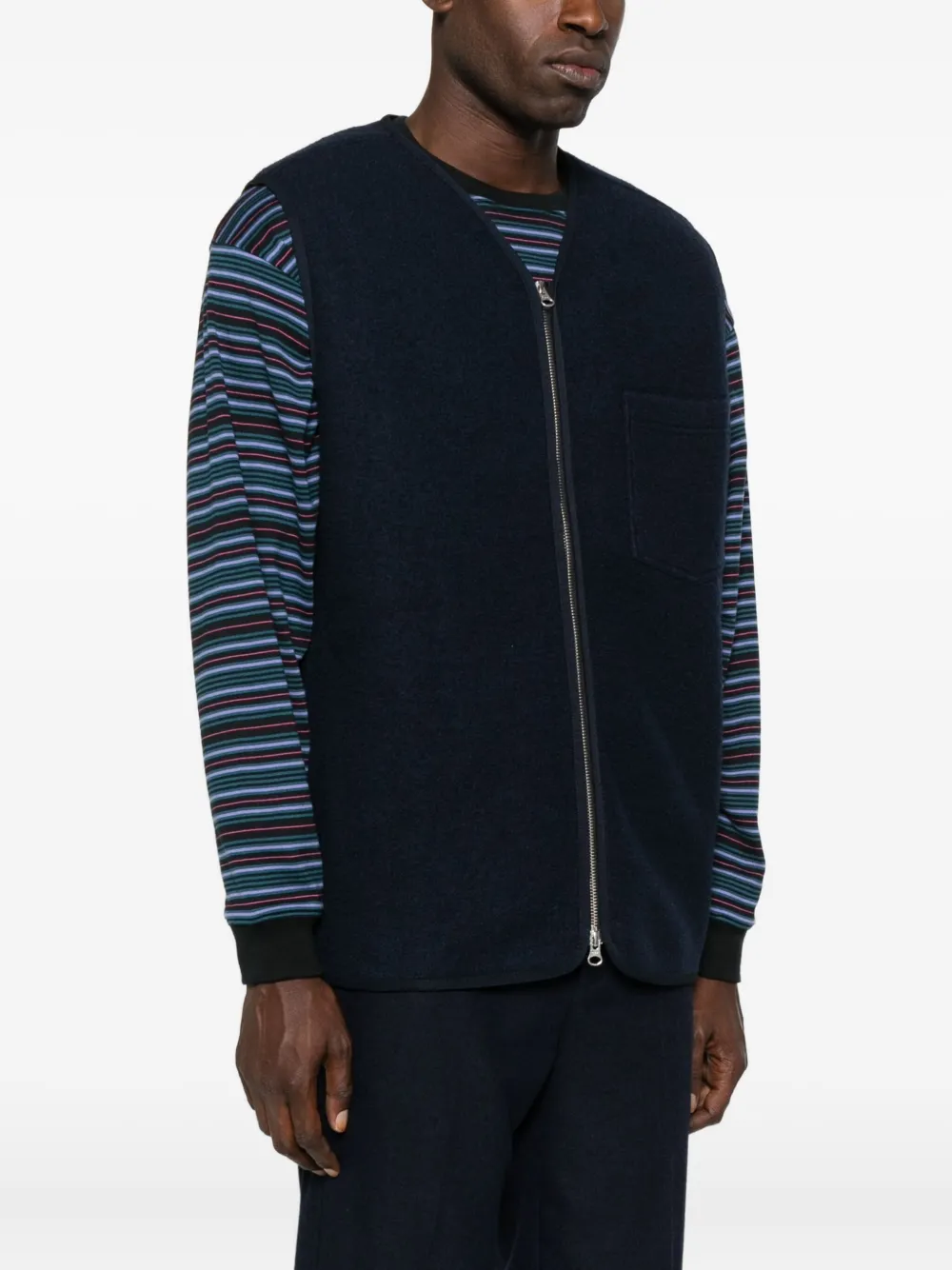 Samsoe & Samsoe Sahannes Zip-front Pocket Vest In Black