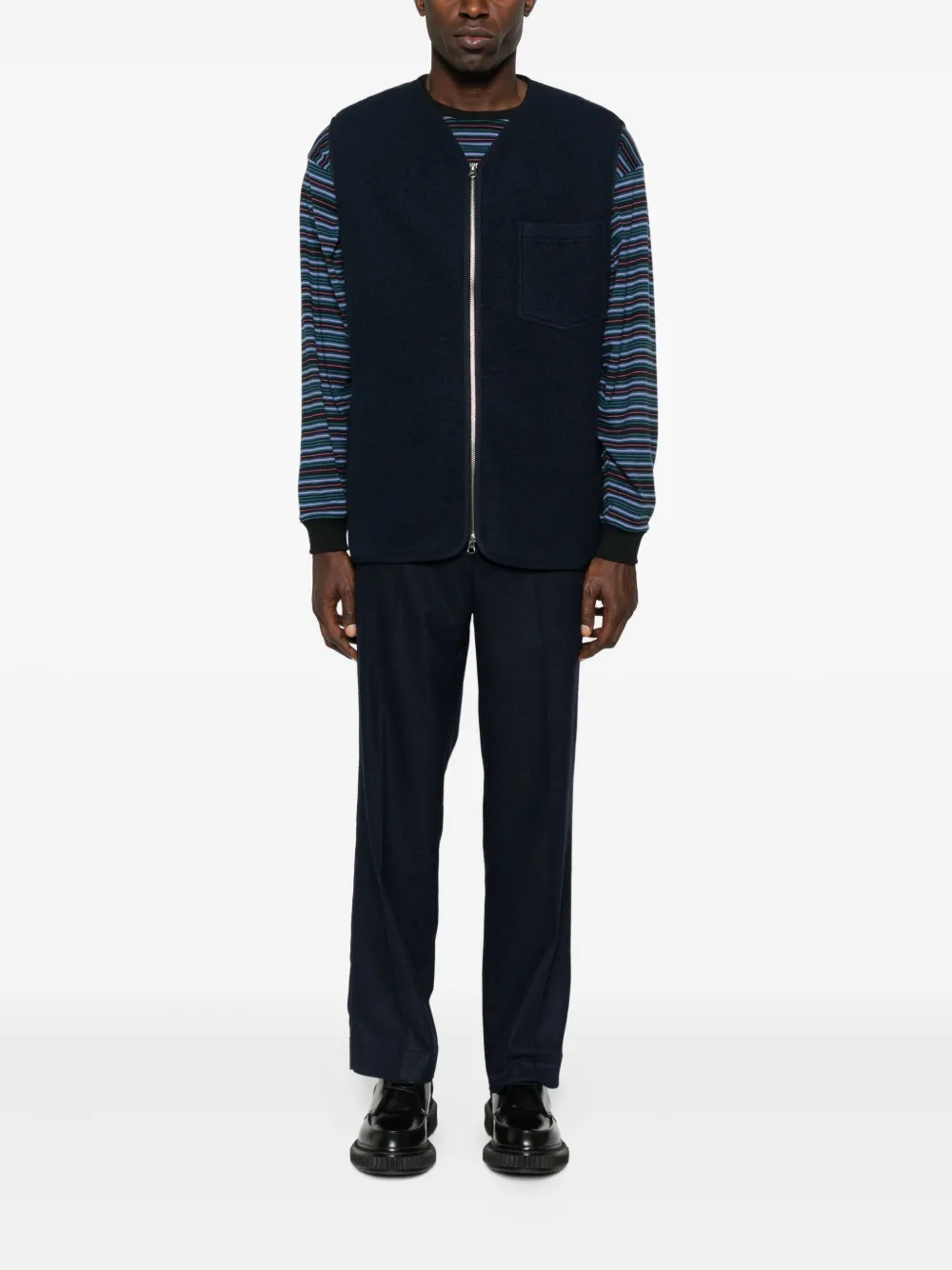 Samsoe & Samsoe Sahannes Zip-front Pocket Vest In Black