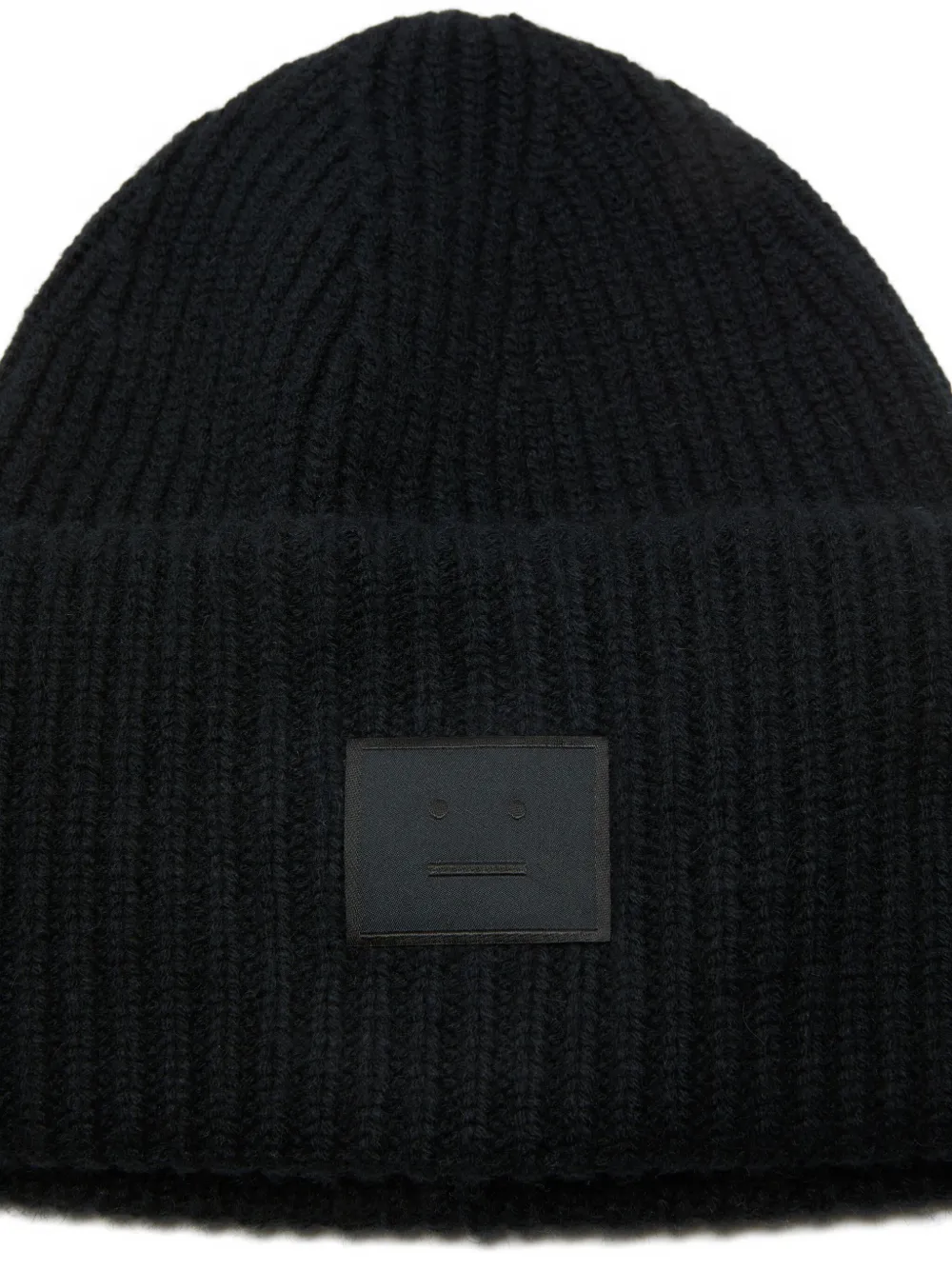 Acne Studios ribbed face-patch beanie hat | Men | Image 2