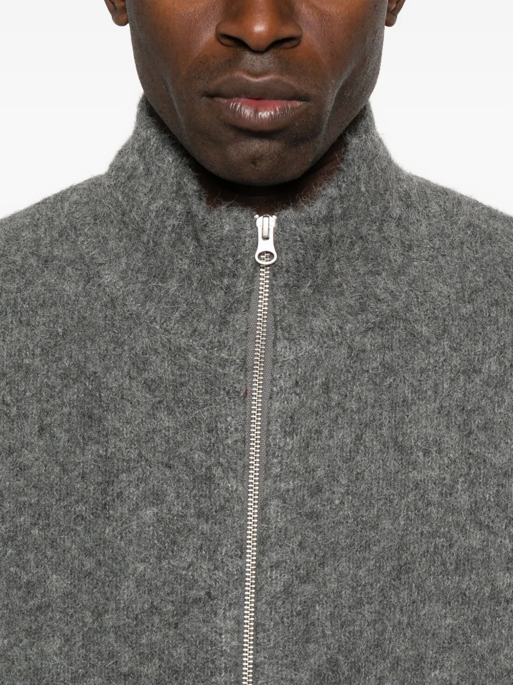Samsoe & Samsoe Zipper Long-sleeved Sweater In Animal Print