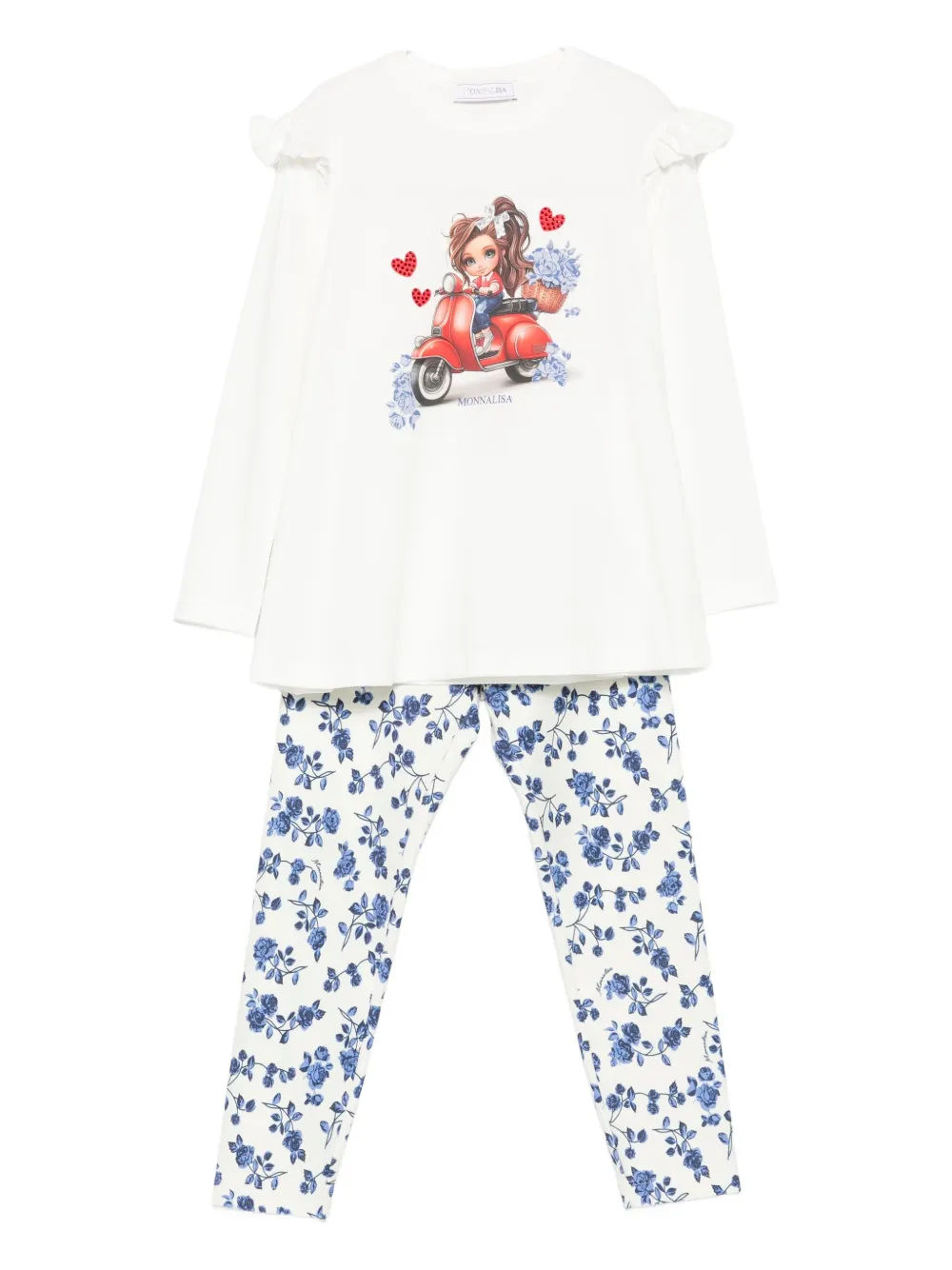 Monnalisa Maxi T-shirt With Vespa In White