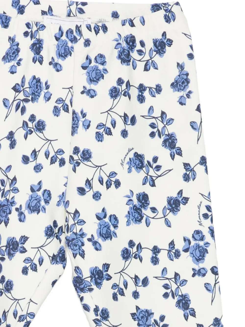 Monnalisa T-shirt en legging met bloemenprint en ruches Wit