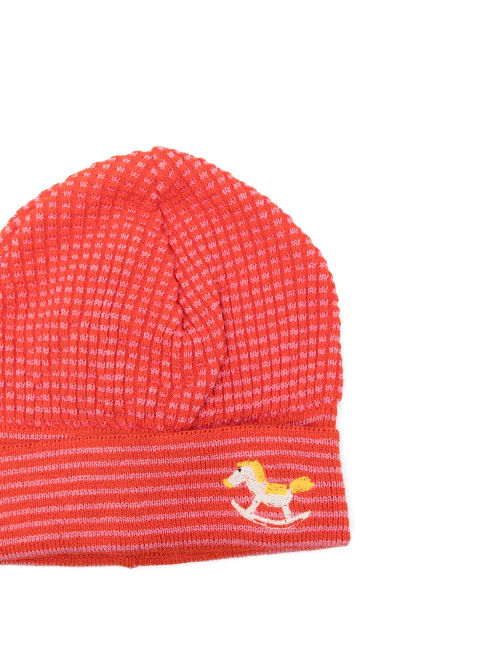 Bobo Choses Rocking-horse Ribbed Hat In Orange