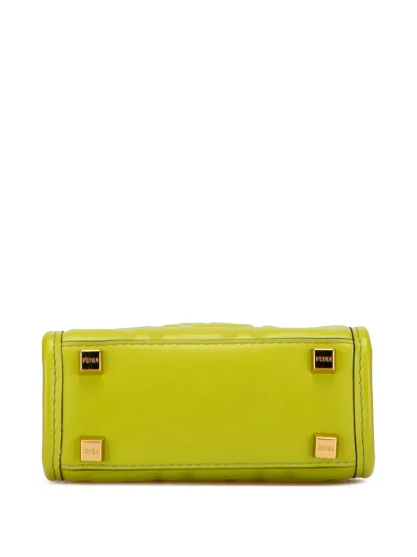 Fendi Pre-Owned 2010-2025 ミニ ズッカ エンボスレザー サンシャイン