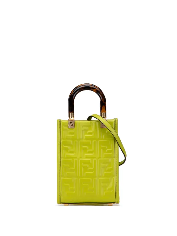 Fendi Pre-Owned 2010-2025 ミニ ズッカ エンボスレザー サンシャイン