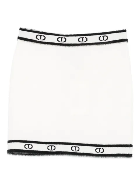TWINSET Kids logo-band knitted skirt