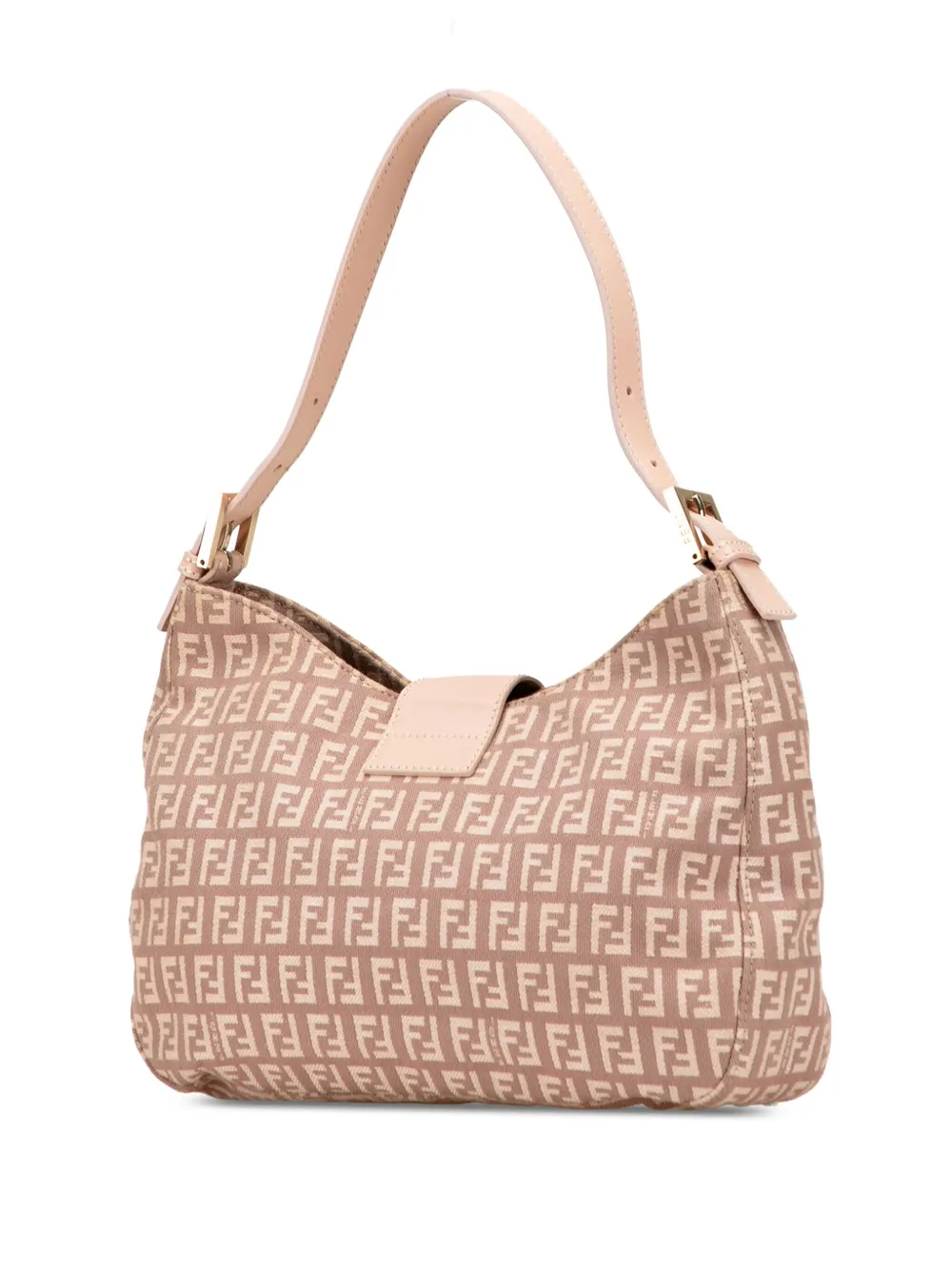 Pre-owned Fendi 2000-2010 Zucchino Canvas Shoulder Bag In Pink