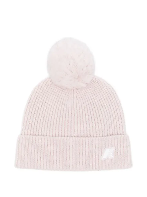 K Way Kids ribbed pom-pom beanie