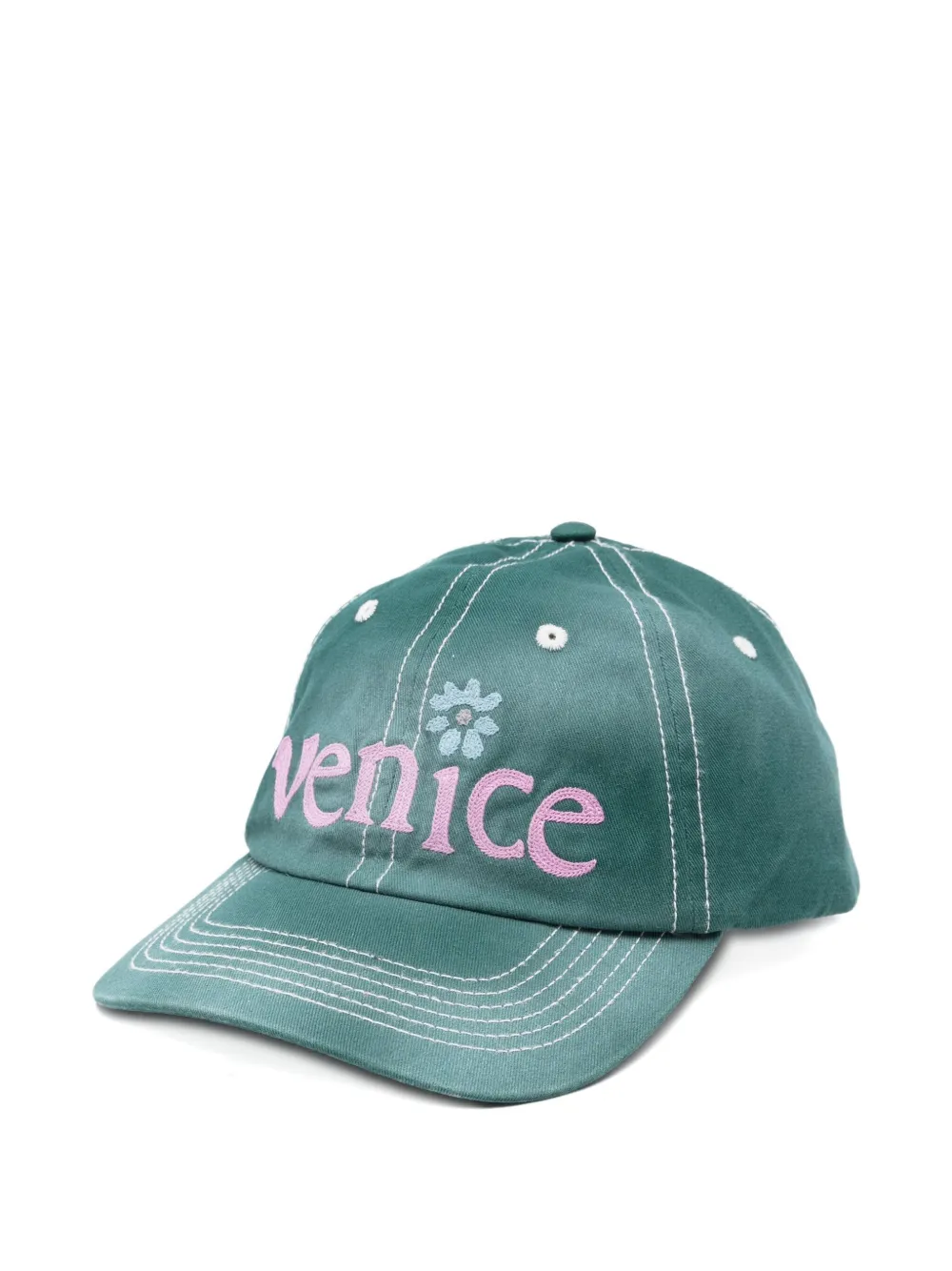 Erl Embroidered Baseball Cap In Green