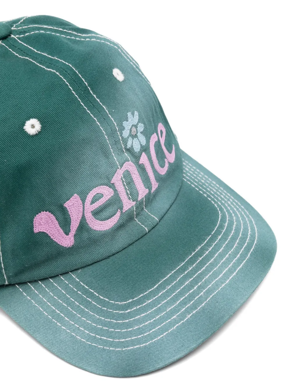 Erl Embroidered Baseball Cap In Green