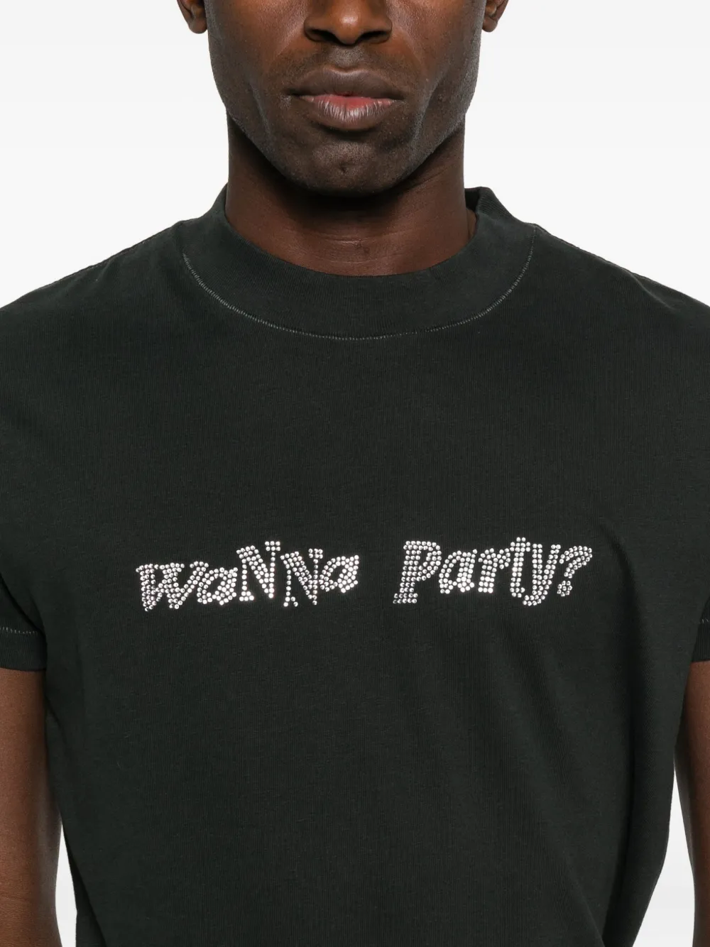 ERL T-shirt verfraaid met kristallen Zwart