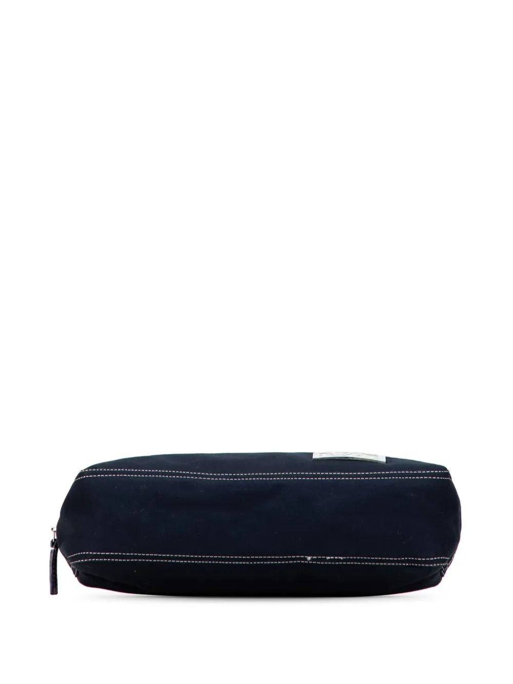 Pre-owned Fendi 2000-2010 Canvas Ff Marble Shoulder Bag In Blue