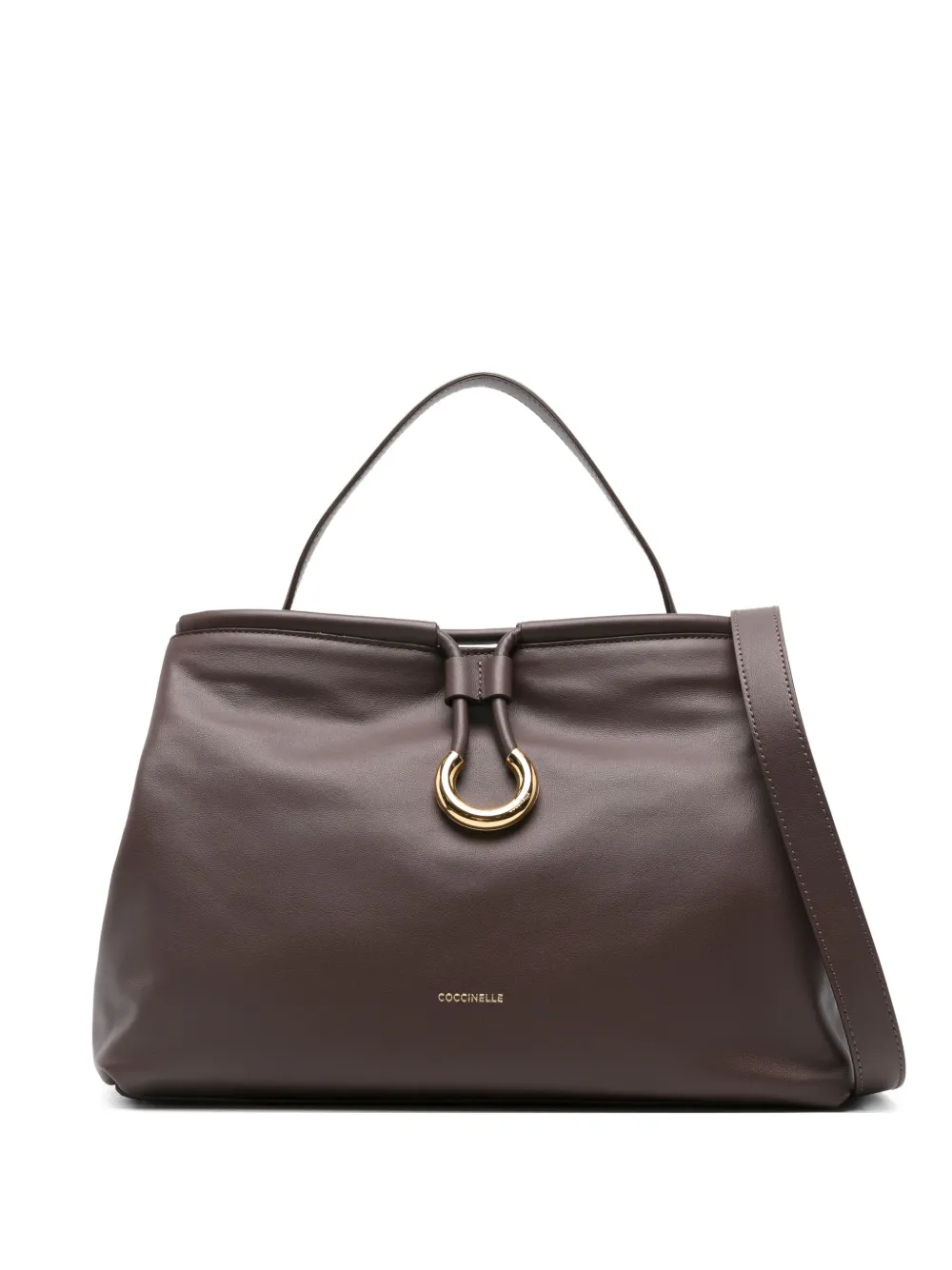 Coccinelle ring-detail top-handle shoulder bag | Brown | Image 1