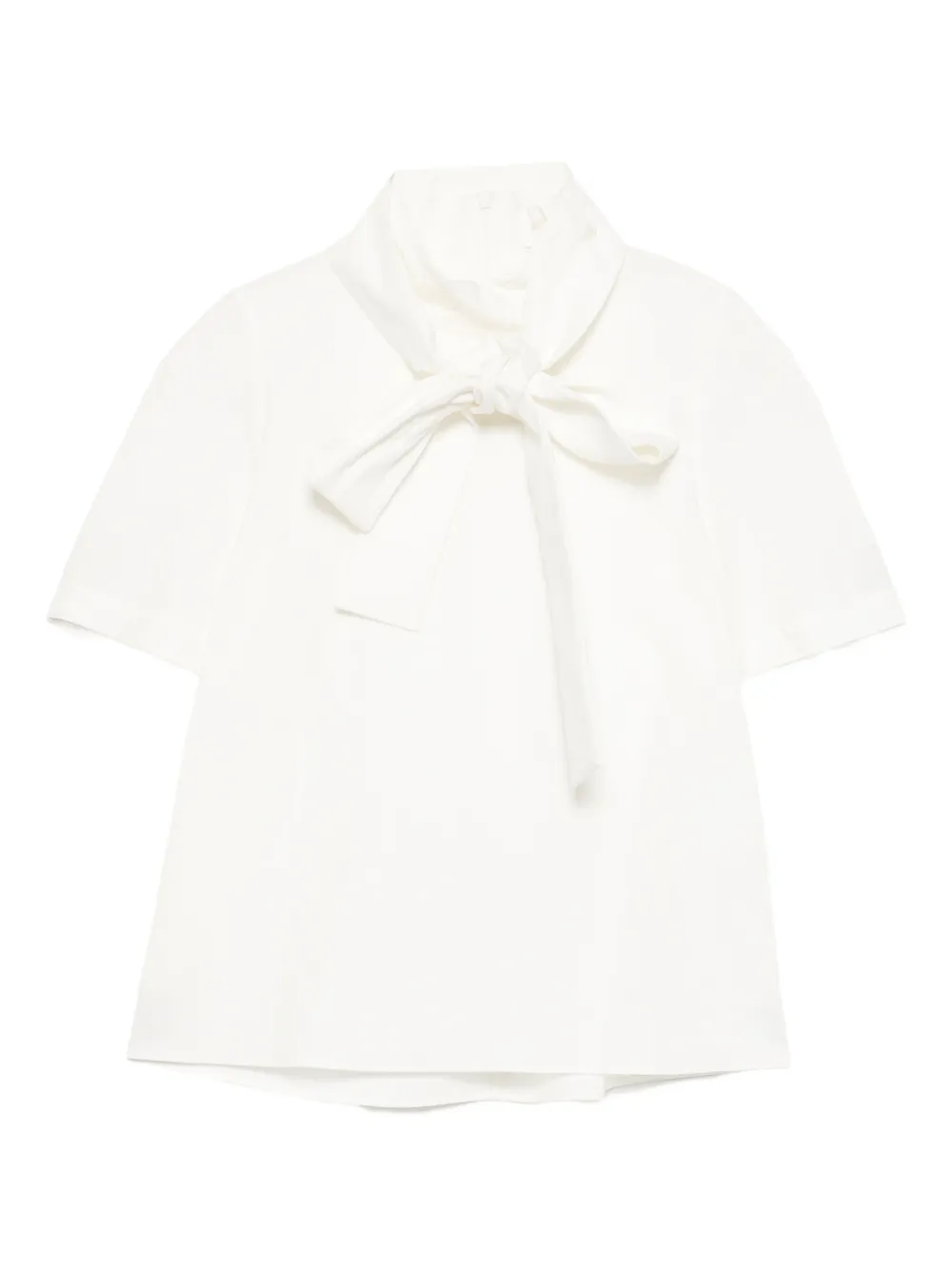 SHUSHU/TONG haut noué à manches courtes | blanc | Image 1