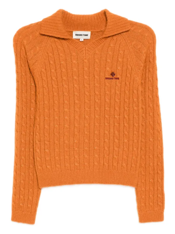 Shushu/Tong Logo-embroidered Top in Orange
