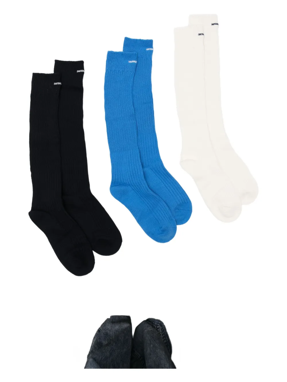 Shushu-tong Slouched Socks (set Of Three) In Multi