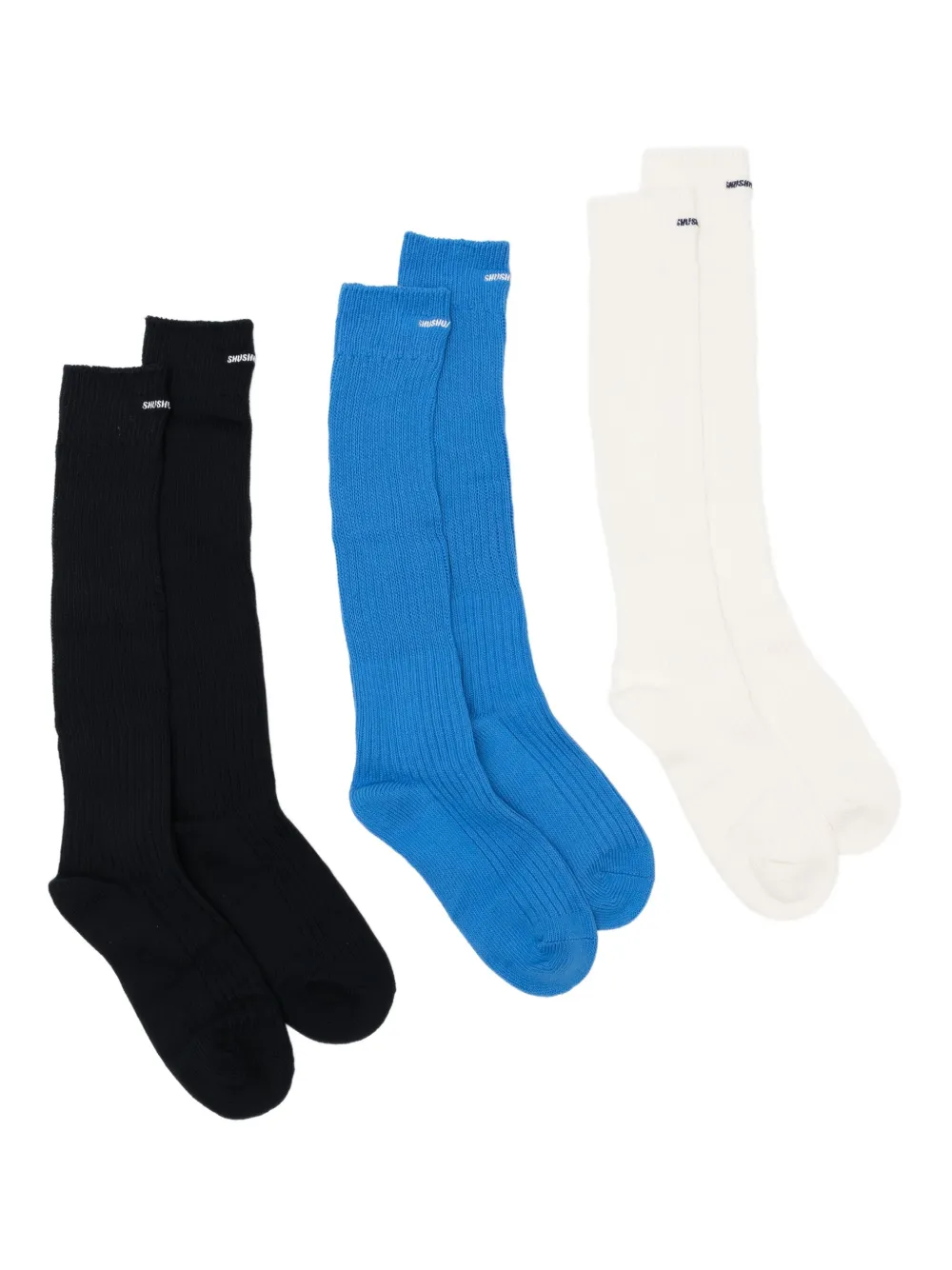 SHUSHU/TONG slouched socks (set of three) | Blue | Image 1