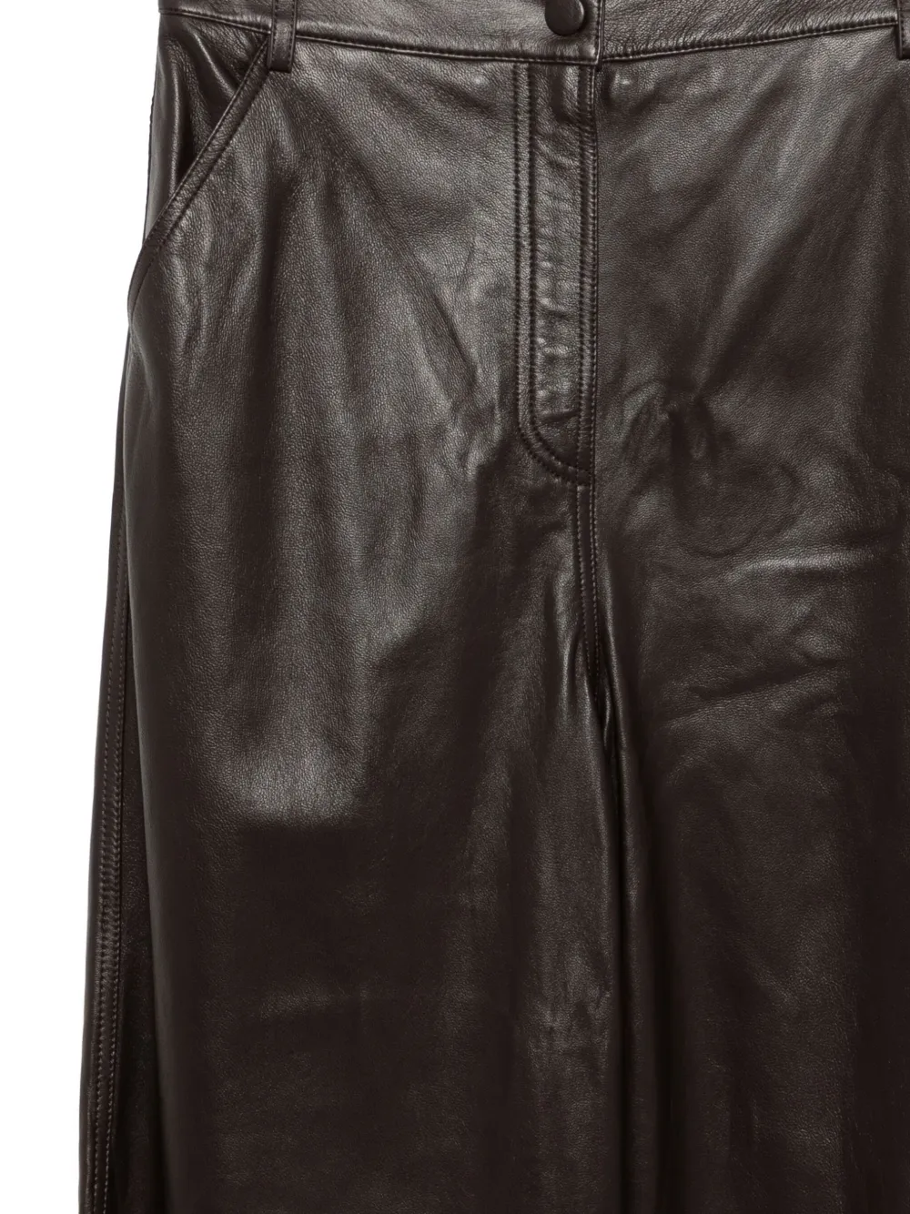 Yves Salomon Lamsleren straight broek Bruin