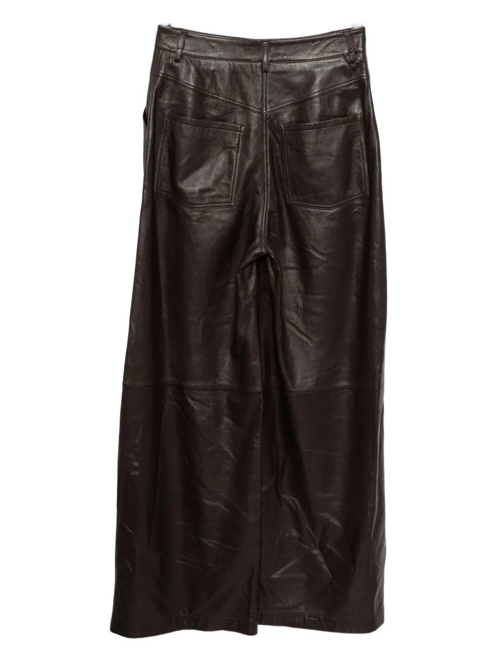 Yves Salomon lamb leather straight-leg trousers - Bruin