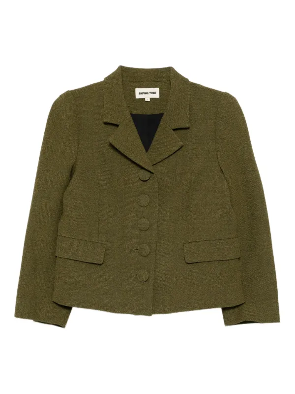Shushu/Tong Button-down Lapel Jacket in Green