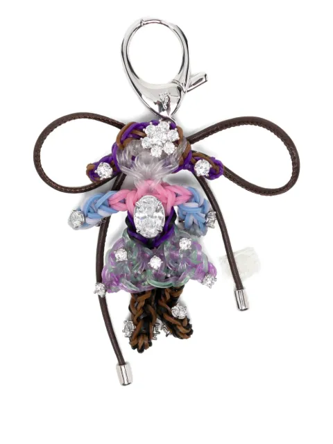 SHUSHU/TONG rhinestone woven doll keychain