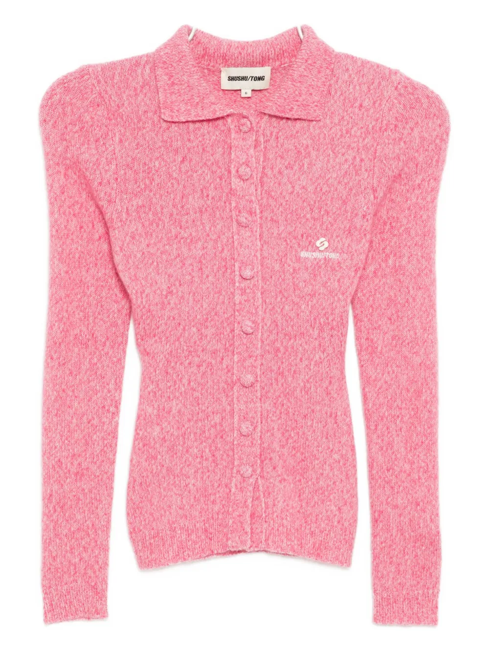 Shushu-tong Lapel Fitted Cardigan In Pink