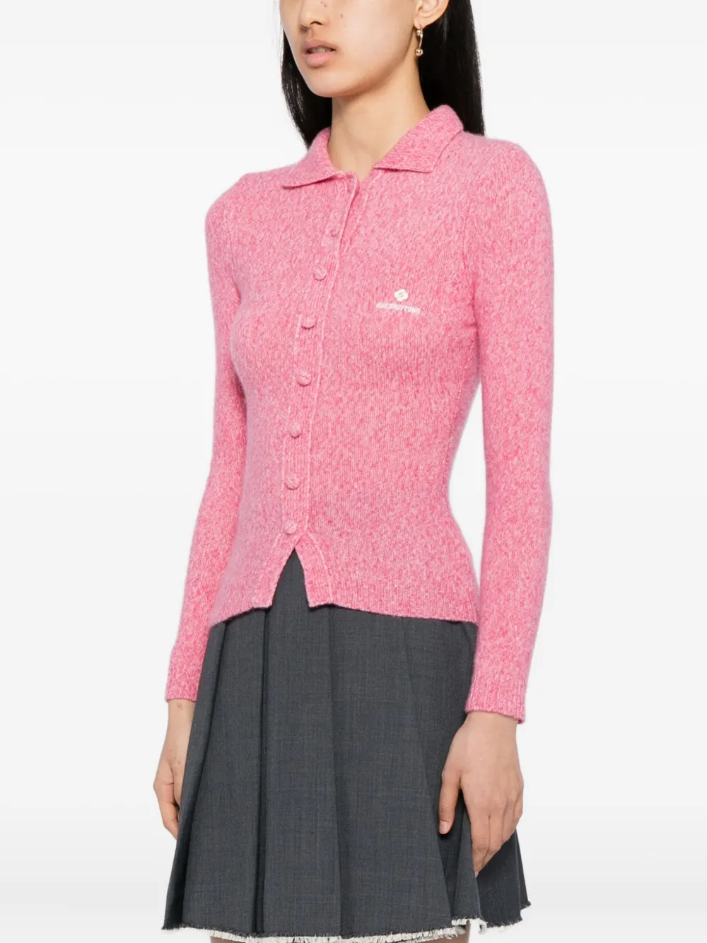 Shushu-tong Lapel Fitted Cardigan In Pink