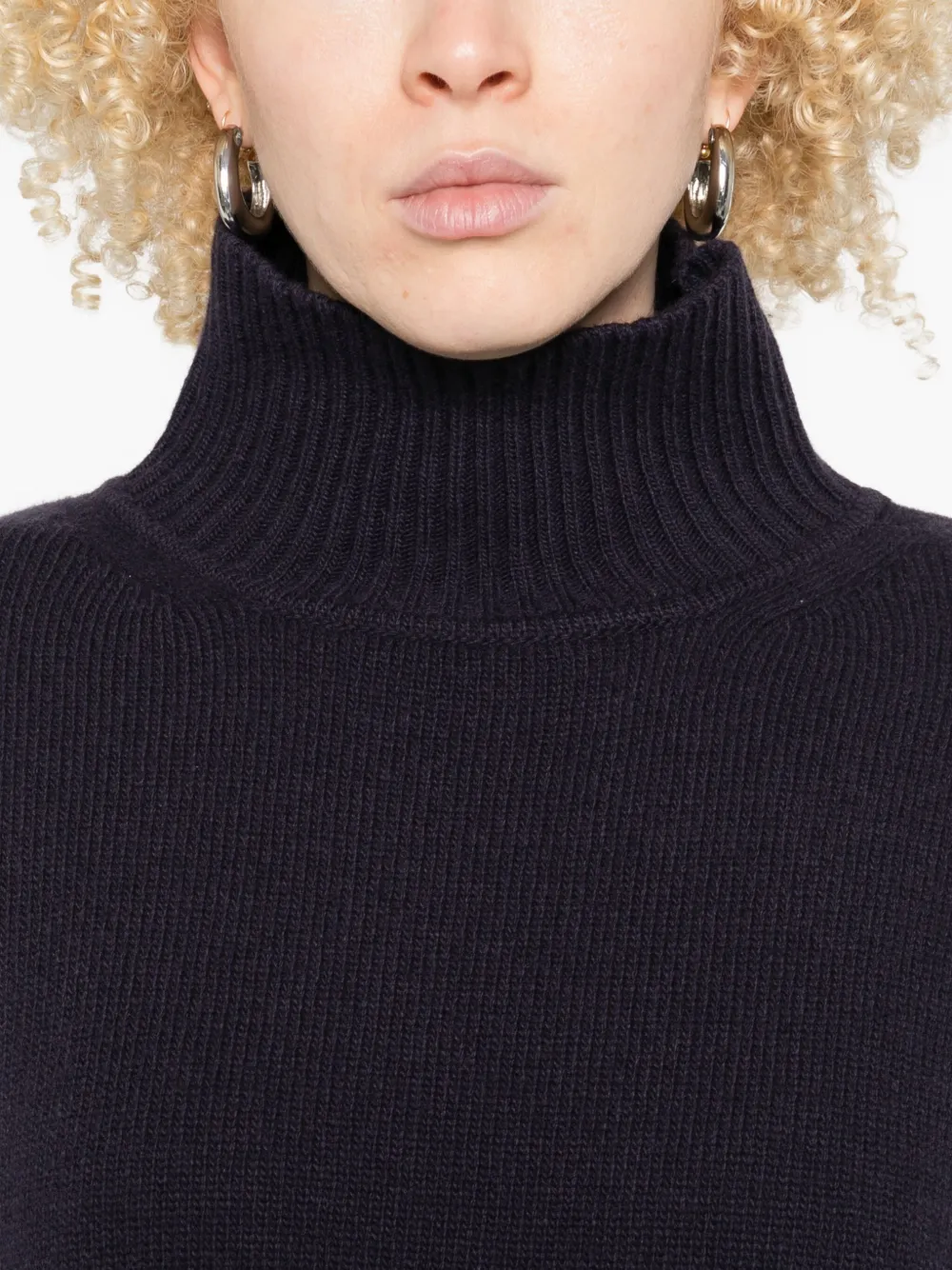 Weekend Max Mara High-neck Virgin Wool Jumper In Blue