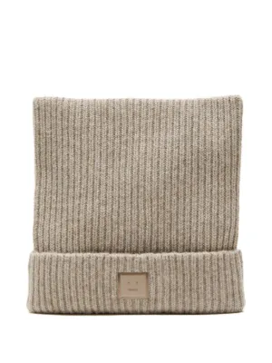 Acne Studios フェイスロゴ ビーニー | ニュートラル | FARFETCH JP