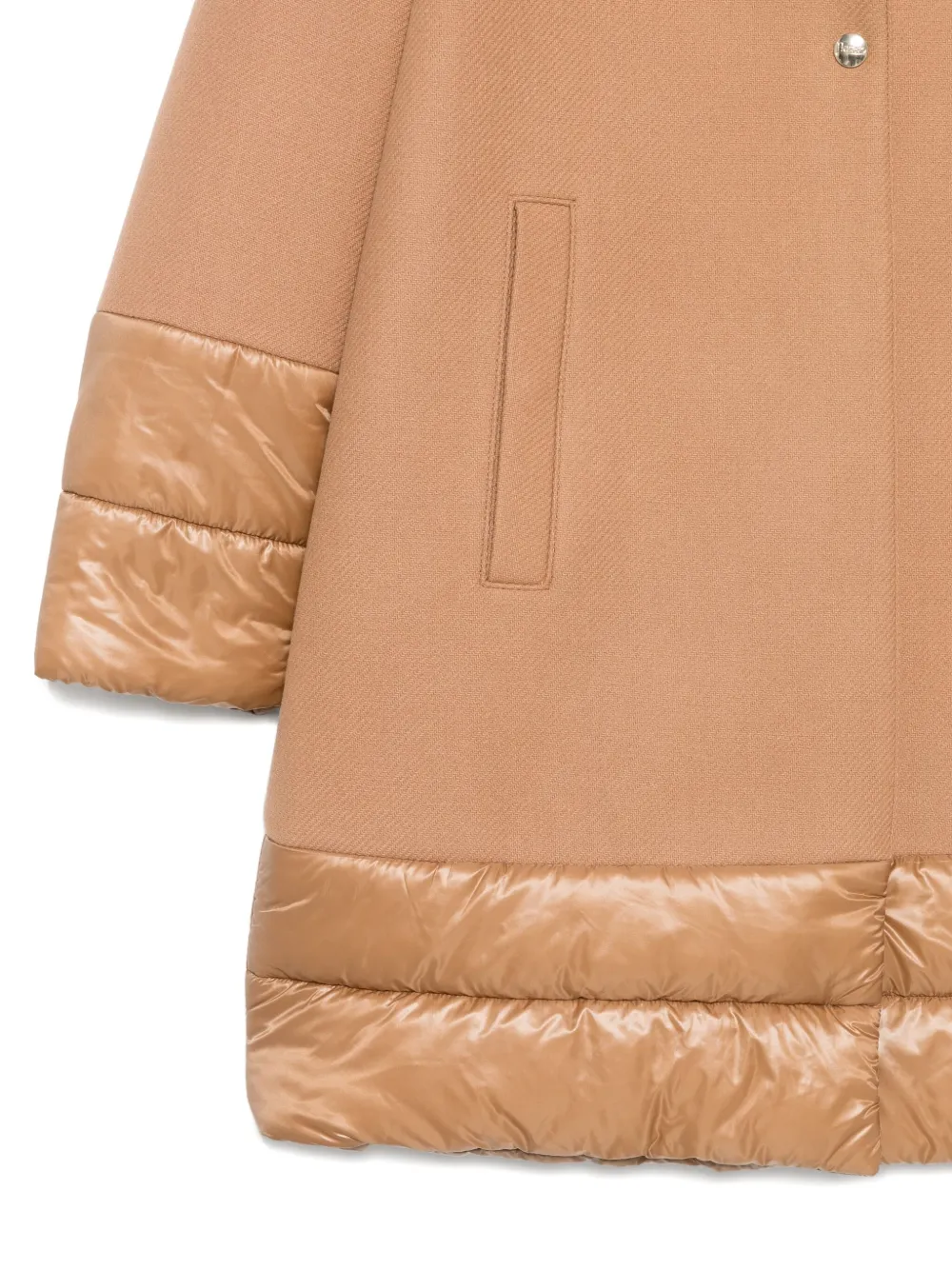Herno Quilted-panel Coat In Neutral