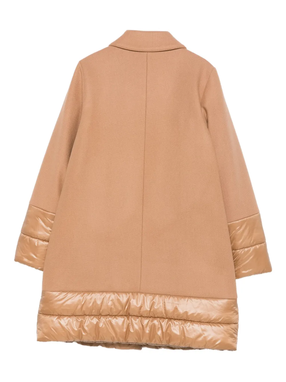 Herno Quilted-panel Coat In Neutral