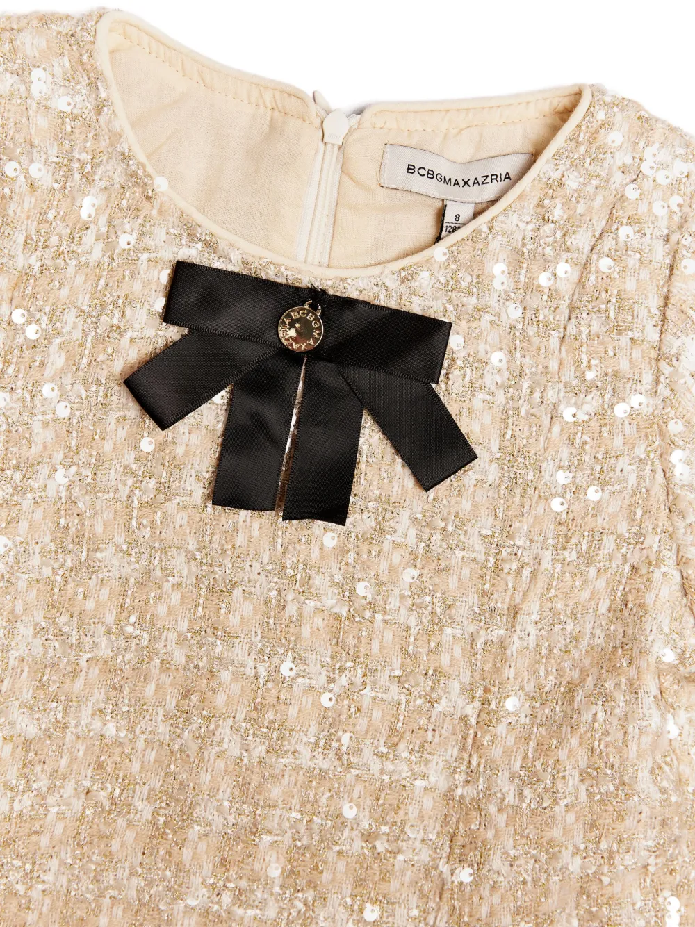 BCBG KIDS Jurk verfraaid met pailletten en strik Goud