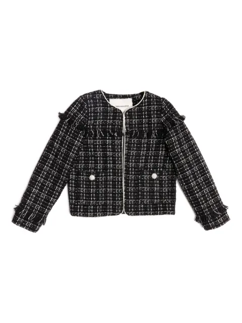 BCBG KIDS chamarra de tweed deshilachada