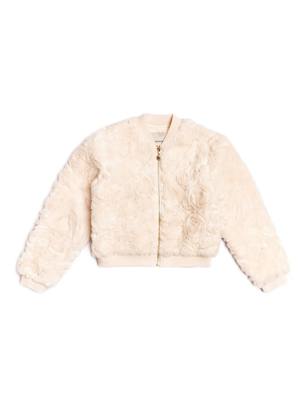BCBG KIDS rose-appliqué faux-fur jacket - ピンク BCBG KIDS rose-appliqué faux-fur jacket - ピンク