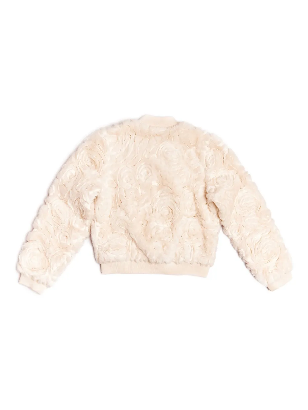 BCBG KIDS chamarra texturizada con aplique de rosa | chamarras de pelo artificial | Image 2