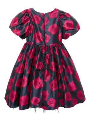 Rose Print Flared Dress