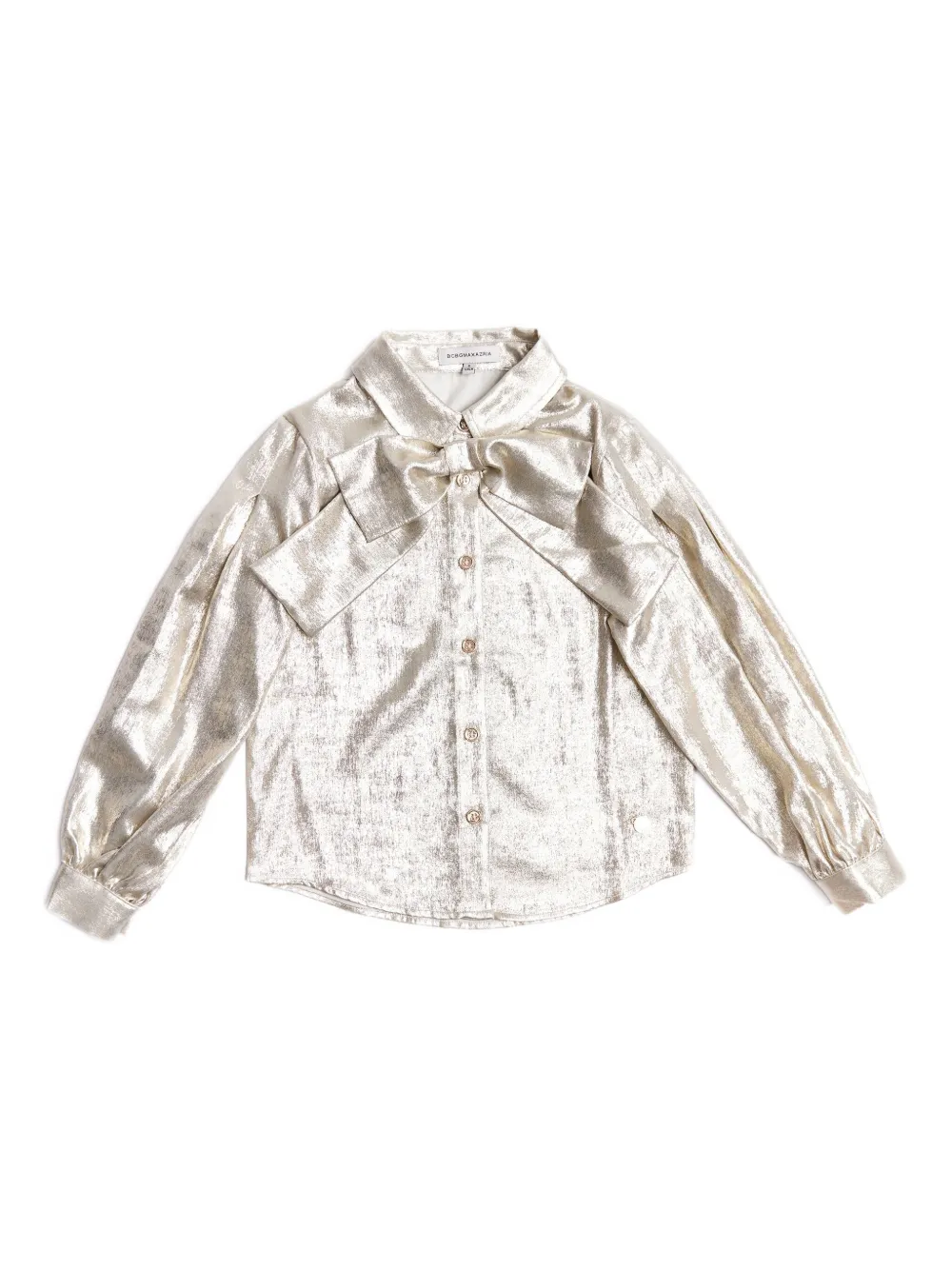 BCBG KIDS bow-detail metallic shirt - Oro