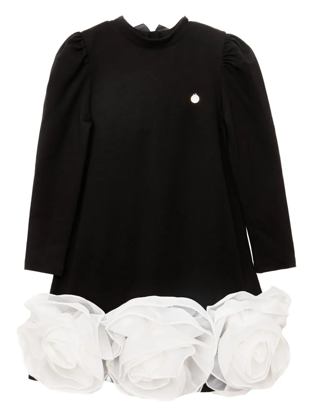 BCBG KIDS organza-roses bow dress - Nero