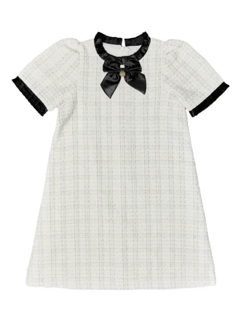 BCBG KIDS ruffled bow tweed dress