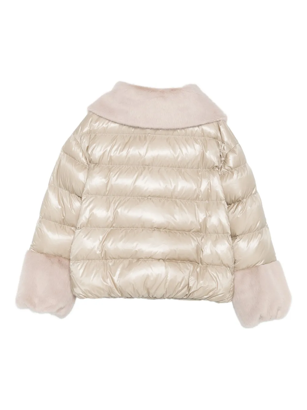 Herno Faux Fur-trimmed Jacket In Neutral