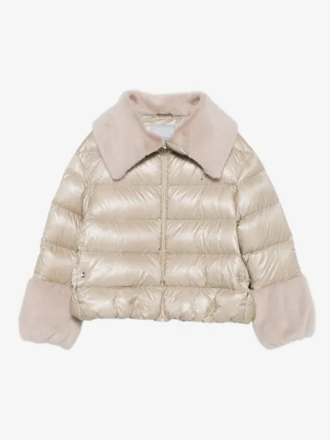 Herno Kids chamarra con capucha y ribete 