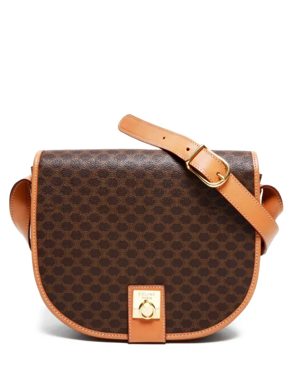 Celine Pre-Owned 1990s Macadam Flap Shoulder Bag Brown FARFETCH KW