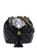 CHANEL Pre-Owned 1989-1991 quilted chain backpack - Black