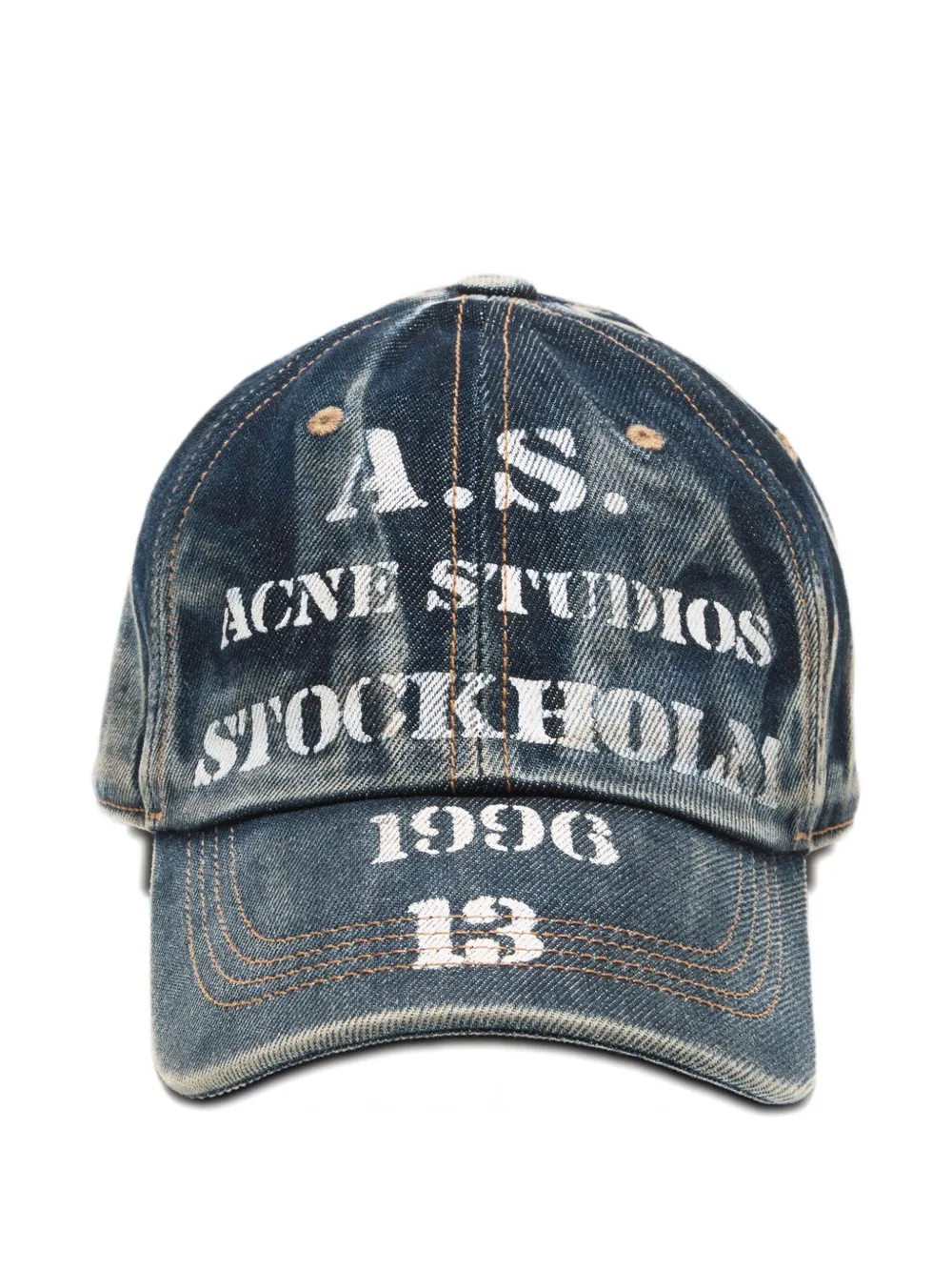 Acne Studios logo-print baseball cap | bleu | Image 1