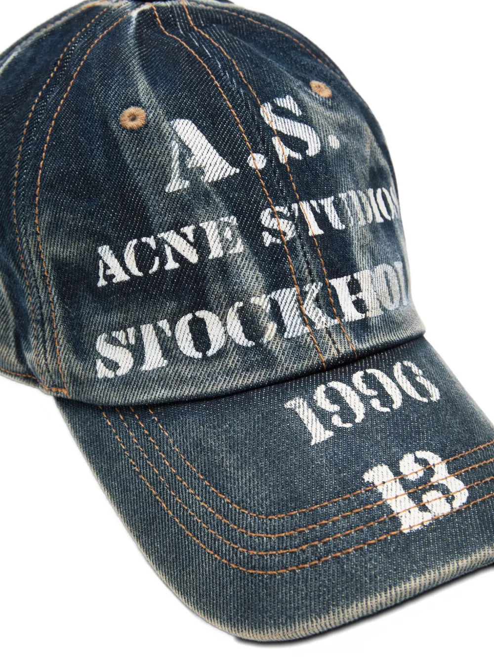 Acne Studios logo-print baseball cap - Blauw
